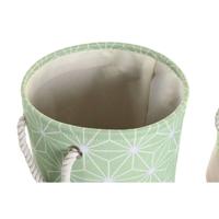 Basket spelset DKD Home Decor Groen Beige Geometrisch 30 x 30 x 35 cm 4 Kg 3 Onderdelen (3 Stuks)