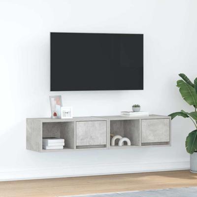 Tv-meubels 2 st 60x31x25,5 cm bewerkt hout betongrijs