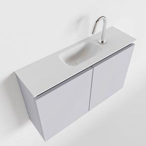 MONDIAZ TURE 80cm toiletmeubel cale. EDEN wastafel talc midden 1 kraangat