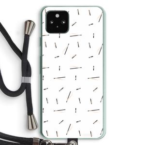 Hipster stripes: Pixel 5a 5G Transparant Hoesje met koord