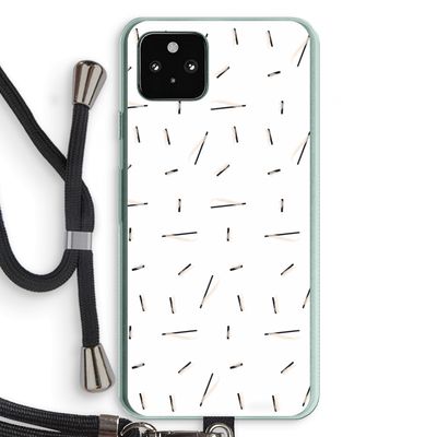 Hipster stripes: Pixel 5a 5G Transparant Hoesje met koord