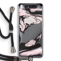 Roze stroom: Samsung Galaxy A80 Transparant Hoesje met koord