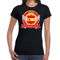 Zwart Spain drinking team t-shirt dames