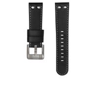 TW Steel horlogeband TWB63L / TW63L Leder Zwart 24mm + grijs stiksel