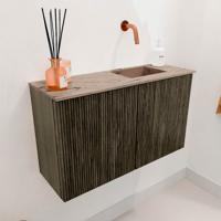 Toiletmeubel Mondiaz Joya Dlux | 70 cm | Meubelkleur Shadow | Faye wastafel Arena Wasbak Rechts | Zonder kraangat(en)