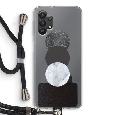 Marmeren cirkels: Samsung Galaxy A32 5G Transparant Hoesje met koord