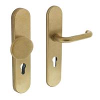 Intersteel VoordeurbeslagVurano PC72mm messing gertrommeld - 0011.384636 - thumbnail