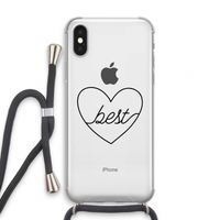 Best heart black: iPhone XS Transparant Hoesje met koord Best heart black: iPhone XS Transparant Hoesje met koord