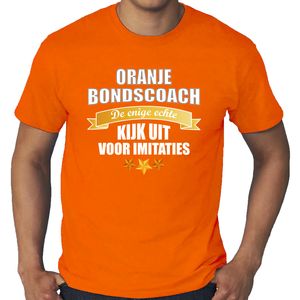 Grote maten oranje t-shirt de enige echte bondscoach Holland / Nederland supporter EK/ WK voor heren