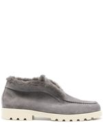 Santoni fur-trim suede desert boots - Gris - thumbnail