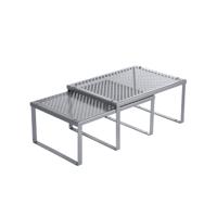 Set van 2 metalen keukenplanken, Zilver / 1 Set van 2 metalen keukenplanken, Zilver / 1