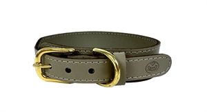 SAZZZ HALSBAND HOND PIONEER CLASSIC LEER TAUPE 37-45X3,5 CM