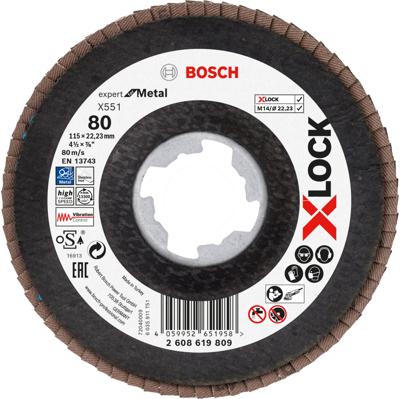 Bosch Accessoires Lamellenschijf X551 115mm G80 Fiber schuin X-LOCK - 2608619809