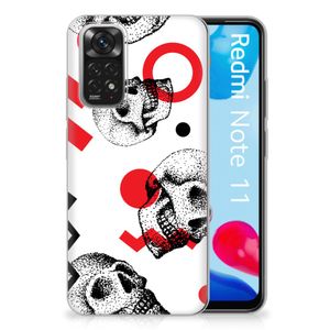 Silicone Back Case Xiaomi Redmi 10 | Redmi Note 11 4G Skull Red