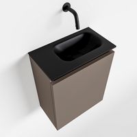 Toiletmeubel Mondiaz Ture | 40 cm | Meubelkleur Smoke | Eden wastafel Urban Rechts | Zonder kraangat