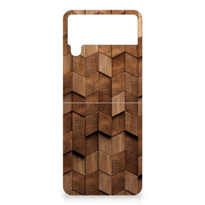 Bumper Hoesje voor Samsung Galaxy Z Flip 4 Wooden Cubes