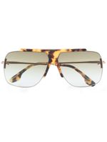 Victoria Beckham Eyewear lunettes de soleil à monture effet écaille de tortue - Marron