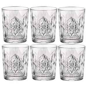 Bormioli Rocco Whiskeyglazen - 6x stuks - glas - 390 ml - gedecoreerd