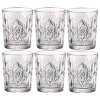 Bormioli Rocco Whiskeyglazen - 6x stuks - glas - 390 ml - gedecoreerd