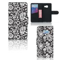Samsung Galaxy A3 2017 Hoesje Black Flowers Samsung Galaxy A3 2017 Hoesje Black Flowers