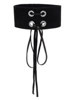 Manokhi Mira 5 leather chocker necklace - Noir