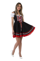 Mini dirndl zwart-rood-wit