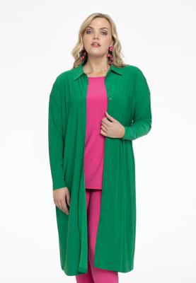 Yoek Blouse midi | Groen | Maat 58/60
