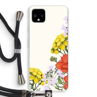Wilde bloemen: Pixel 4 XL Transparant Hoesje met koord