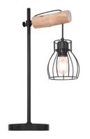 Globo TafellampMina zwart met hout - 15326TN