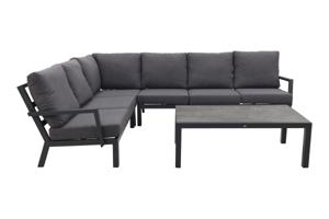 Rockford/Atlanta aluminium loungeset antraciet - 5-delig