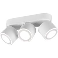 LED Plafondspot 12W Warm Wit 3000K. 3-lichts. Rond Mat Wit Aluminium