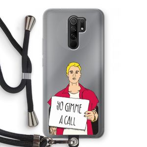 Gimme a call: Xiaomi Redmi 9 Transparant Hoesje met koord