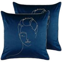 Beliani-CROCUS -Sierkussen set van 2-Blauw-45 x 45 cm-Fluweel