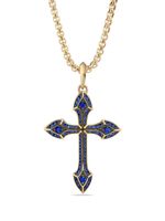 David Yurman pendentif Gothic Cross Amulet en or 18ct à ornements de saphir - thumbnail