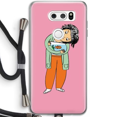 Visknuffel: LG V30 Transparant Hoesje met koord