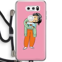 Visknuffel: LG V30 Transparant Hoesje met koord
