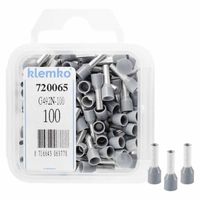 Adereindhuls 2,5qmm grijs penlengte = 8mm 100 stuks 720065 geïsoleerd Klemko
