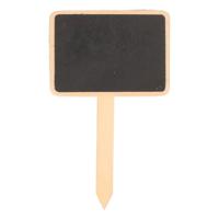 Krijtbordjes mini - 12x stuks - op stokje - 7 cm - plantenlabels - moestuin bordjes - memo