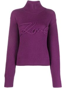 Karl Lagerfeld pull en maille à logo appliqué - Violet