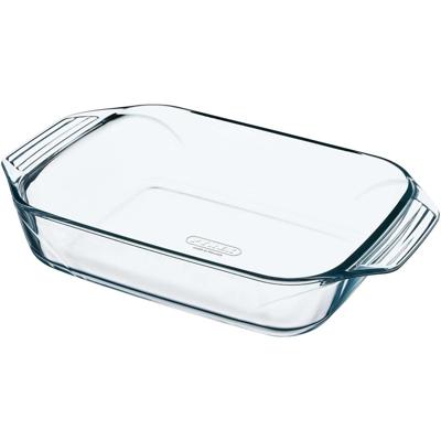 Rechthoekige glazen ovenschaal - 1,4 liter - 26 x 17 x 5,5 cm - Ovenschotel schalen - transparant