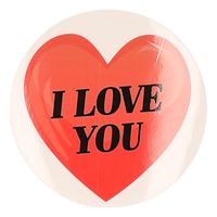 Valentijnskado sticker I Love You hartje 9 cm   -