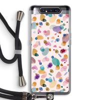 Terrazzo Memphis Pink: Samsung Galaxy A80 Transparant Hoesje met koord