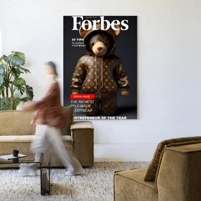 Urban Cotton Wandkleed 'Selfmade Teddybear' 145 x 190cm in Frame - black