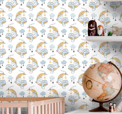 Slaapkamer behang Kitten kat slapen