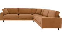 Goossens Bank Jonas cognac, stof, 3,5-zits, urban industrieel