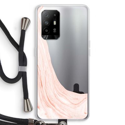 Peach bath: Oppo A94 5G Transparant Hoesje met koord