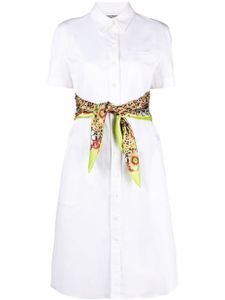 Moschino tied midi shirt dress - Blanc