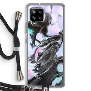 Pastel zwart: Samsung Galaxy A42 5G Transparant Hoesje met koord