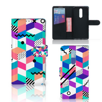 OnePlus 7 Pro Book Case Blokken Kleurrijk - thumbnail