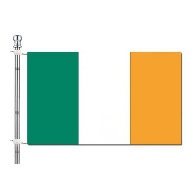 Vlaggenstok / vlaggenmast set - incl vlag van Ierland 90 x 150 cm - aluminium - 183 cm